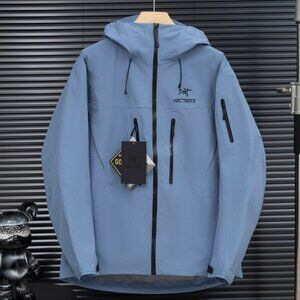 Men's ARCTERYX Washed Blue Waterproof Hard Shell Hooded Jackets XL